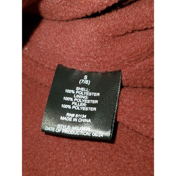 Swiss Alps Girls Small 7/8 Maroon Pink Puffer Jacket NWT Water Wind Resistant - Picture 9 of 13